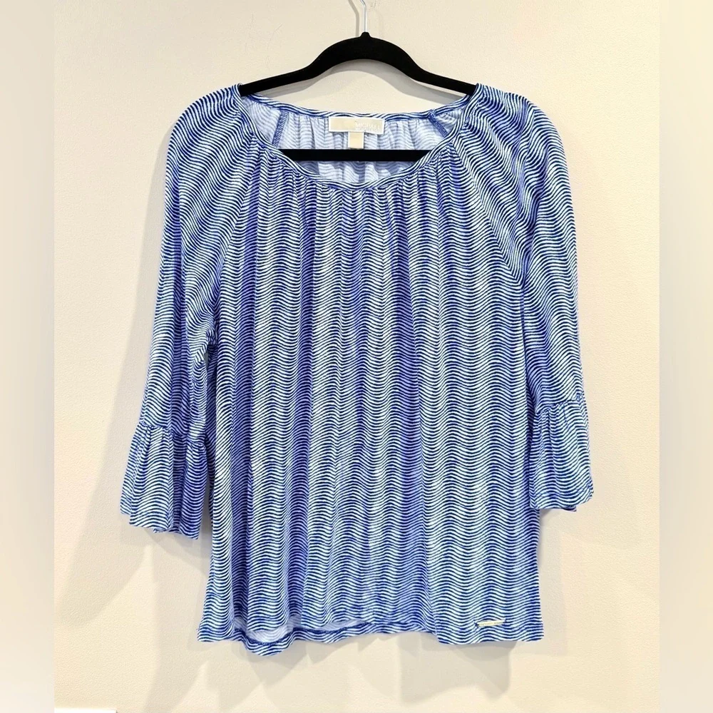 🔥Michael Kors Blue Patterned Women's Top🔥